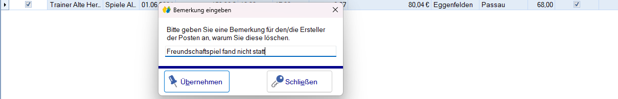 Übungsleiter - Abrechnung - Ablehnung Übungsleiter - Abrechnung - Ablehnung