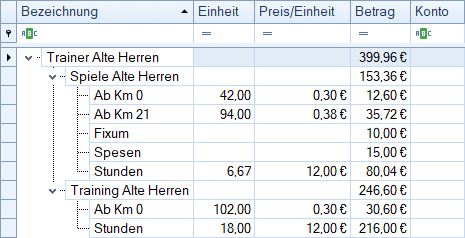 Übungsleiter - Abrechnung - Mehrere Posten und Verträge Übungsleiter - Abrechnung - Mehrere Posten und Verträge