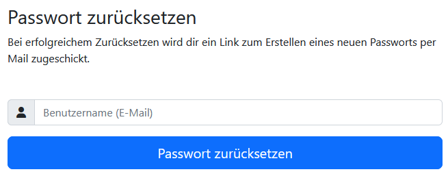 Passwort vergessen Passwort vergessen