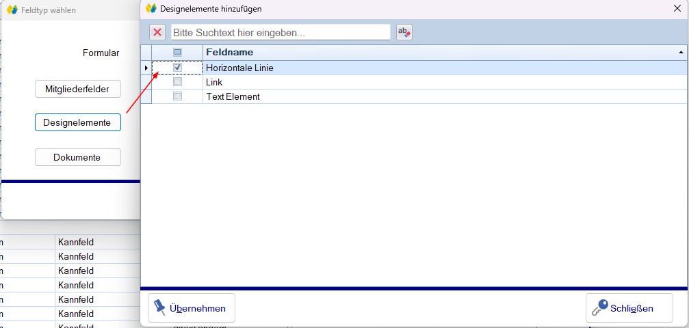 Designelemente hinzufügen Designelemente hinzufügen