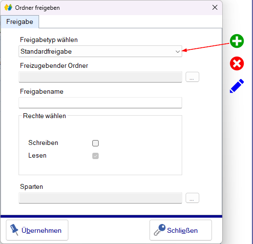 Freigegebene Ordner anlegen Freigegebene Ordner anlegen