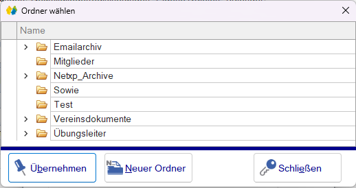 Freigegebenen Ordner auswählen Freigegebenen Ordner auswählen