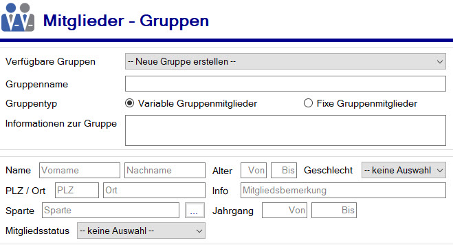 Netxp-Verein / Mitglieder / Gruppen / Filter