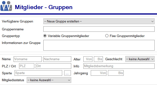 Netxp-Verein / Mitglieder / Gruppen / Filter