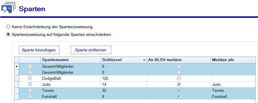 Verein / Sparten