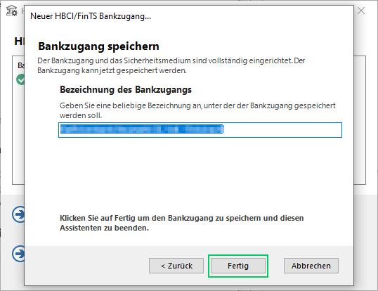 Finanzdaten - Konten / Bankzugang einrichten - Schritt 5