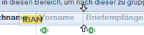 IBAN Feld in Liste ziehen