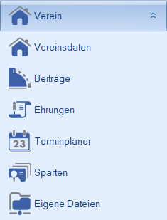 Hauptmenüleiste Verein