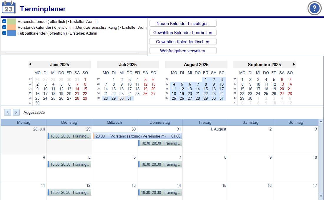 Verein / Terminplaner