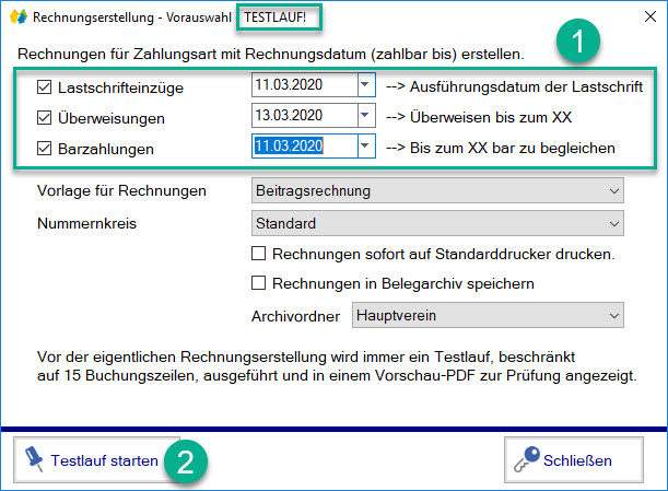 Rechnungserstellung TESTLAUF Rechnungserstellung TESTLAUF