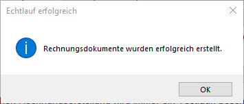 Echtlauf erfolgreich abgeschlossen Echtlauf erfolgreich abgeschlossen