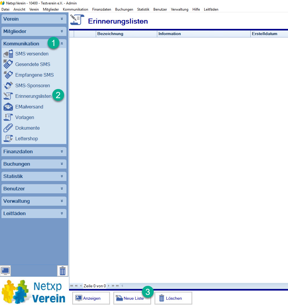 Kommunikation / Erinnerungslisten Kommunikation / Erinnerungslisten