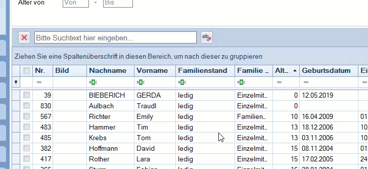 Ansicht gruppieren Ansicht gruppieren