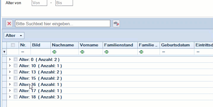 Gruppierung aufheben Gruppierung aufheben