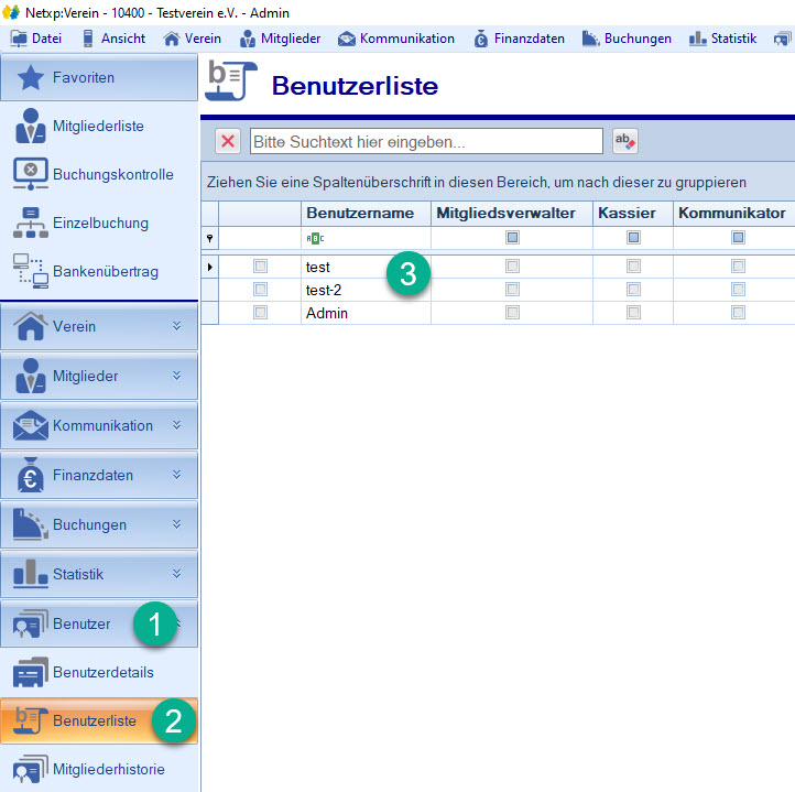 Benutzer / Benutzerliste Benutzer / Benutzerliste