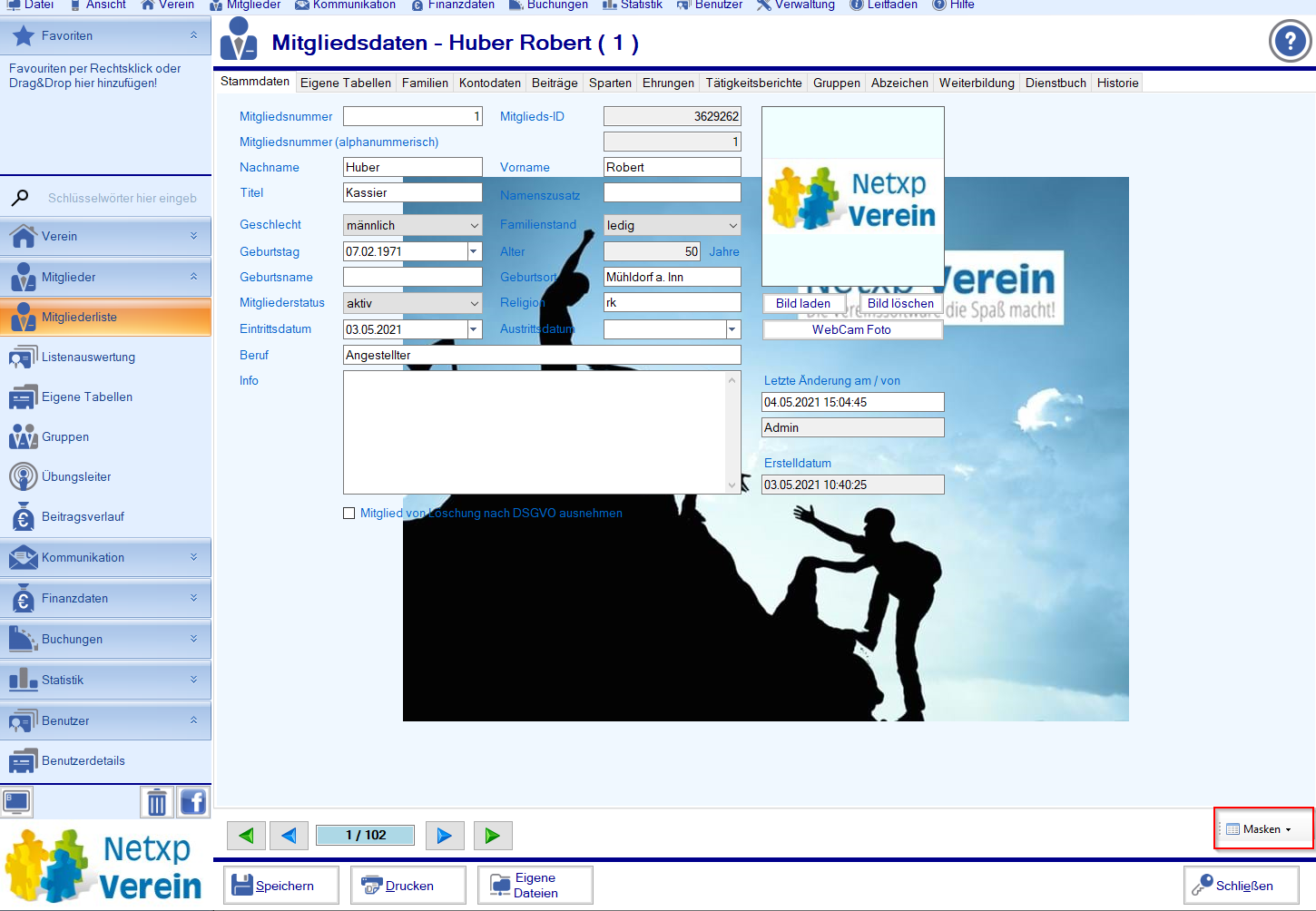 Maskendesigner - In Mitgliederansicht auf eigene Maske umschalten Maskendesigner - In Mitgliederansicht auf eigene Maske umschalten