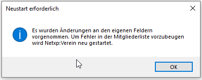 Verwaltung - Optionen / Eigene Felder Neustart Verwaltung - Optionen / Eigene Felder Neustart