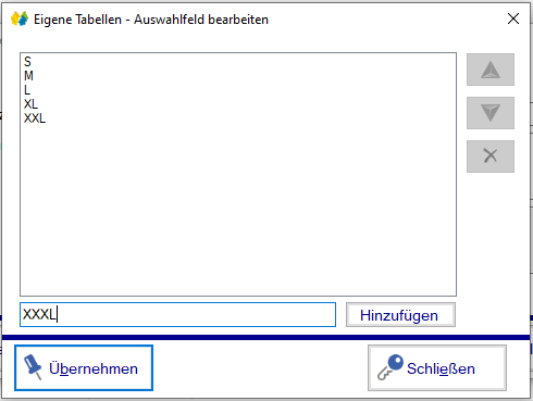 Verwaltung - Optionen / Eigene Tabellen - Spaltenart Wahlfeld Auswahlfeld bearbeiten Verwaltung - Optionen / Eigene Tabellen - Spaltenart Wahlfeld Auswahlfeld bearbeiten