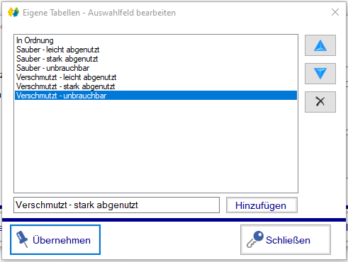 Verwaltung - Optionen / Eigene Tabellen - Spaltenart Wahlfeld mit Texteingabe Auswahlfeld bearbeiten Verwaltung - Optionen / Eigene Tabellen - Spaltenart Wahlfeld mit Texteingabe Auswahlfeld bearbeiten