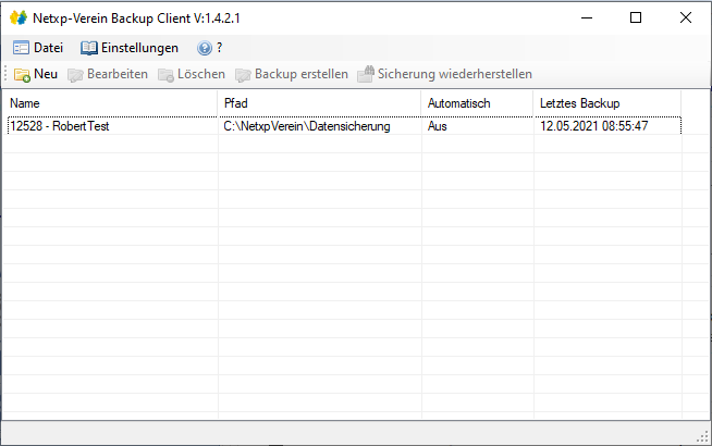 Verwaltung - Optionen / Backup Client - Assistent Backup Bericht Verwaltung - Optionen / Backup Client - Assistent Backup Bericht