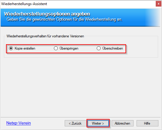 Verwaltung - Optionen / Backup Client - Sicherung wiederherstellen Maskenassistent - Optionen verwalten Verwaltung - Optionen / Backup Client - Sicherung wiederherstellen Maskenassistent - Optionen verwalten
