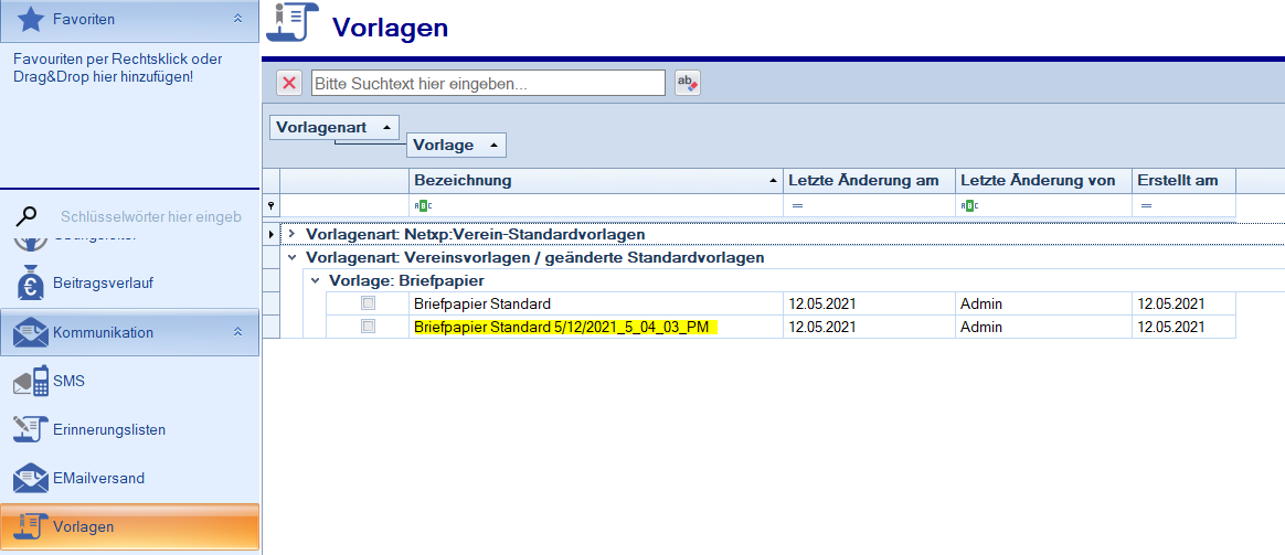 Verwaltung - Optionen / Backup Client - Sicherung wiederherstellen Vorlagen - Dateiname Verwaltung - Optionen / Backup Client - Sicherung wiederherstellen Vorlagen - Dateiname
