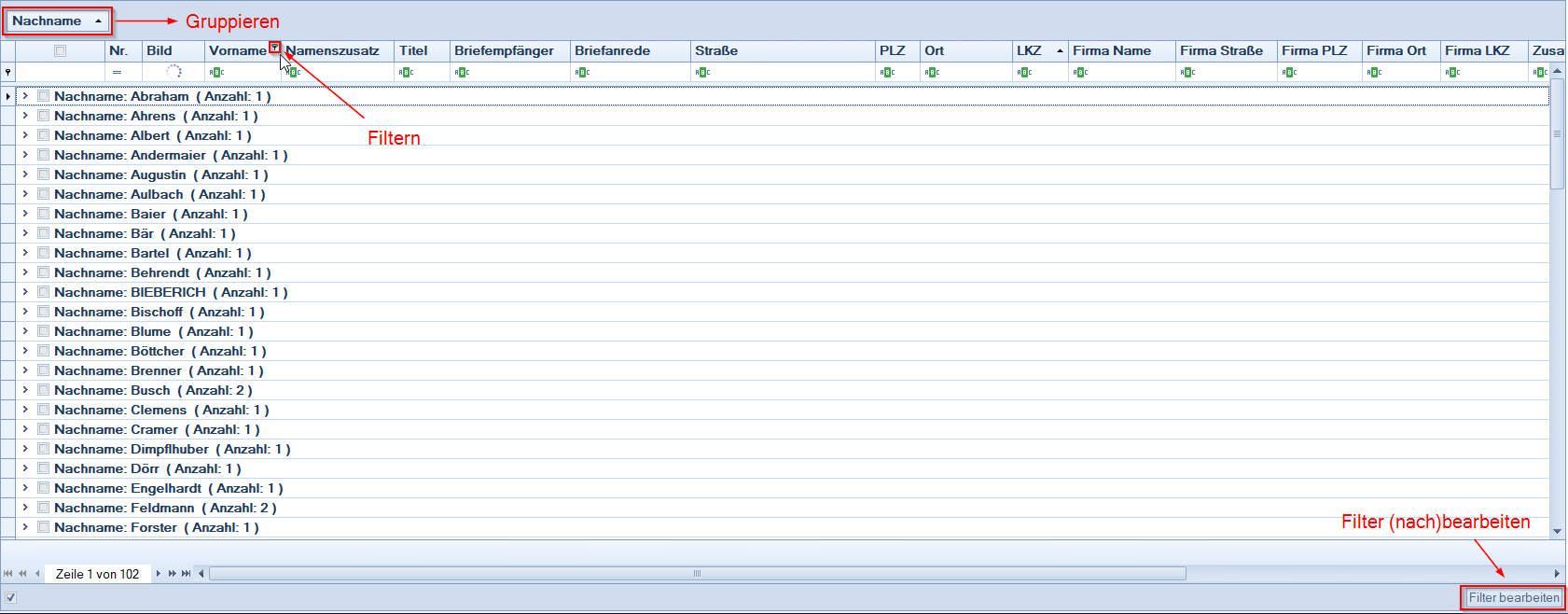 Mitglieder / Mitgliederliste - Ergebnisbereich Mitglieder / Mitgliederliste - Ergebnisbereich