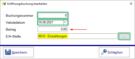 Finanzdaten / Konten - Virtuell - Eröffnungsbuchung Finanzdaten / Konten - Virtuell - Eröffnungsbuchung