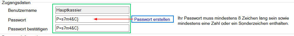 Benutzer / Benutzerdetails - Passwort aktualisieren