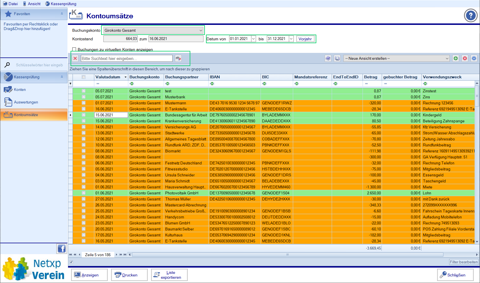 Finanzverwaltung / Kassenprüfung - Kontoumsätze Finanzverwaltung / Kassenprüfung - Kontoumsätze