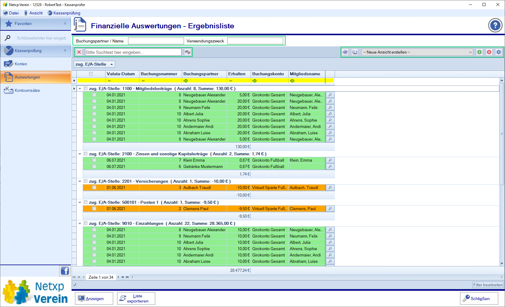 Finanzverwaltung / Kassenprüfung - Auswertungen Ergebnis Finanzverwaltung / Kassenprüfung - Auswertungen Ergebnis