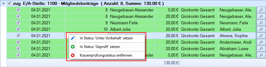 Finanzverwaltung / Kassenprüfung - Beitragsbuchungen im Block abschließen Finanzverwaltung / Kassenprüfung - Beitragsbuchungen im Block abschließen