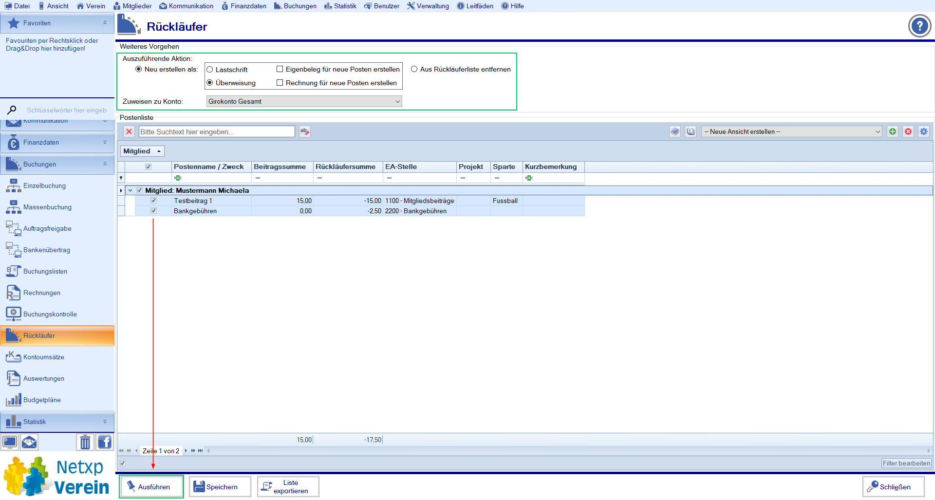 Rückläufer - Buchungskontrolle- Rücklastschrift behandeln Rückläufer - Buchungskontrolle- Rücklastschrift behandeln