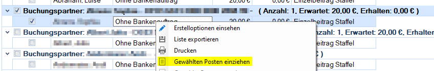 FAQ - Forderungsposten per Lastschrift einziehen - Postenauswahl FAQ - Forderungsposten per Lastschrift einziehen - Postenauswahl