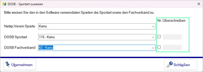Verwaltung - DOSB - Sparte hinzufügen oder bearbeiten Verwaltung - DOSB - Sparte hinzufügen oder bearbeiten