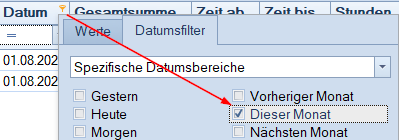Übungsleiterverwaltung - Datumsauswahl Abrechnungsposten Übungsleiterverwaltung - Datumsauswahl Abrechnungsposten