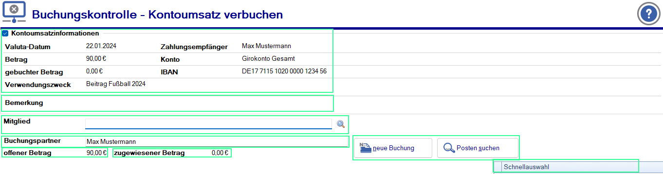 Neue Buchungsmaske - Aufbau Neue Buchungsmaske - Aufbau