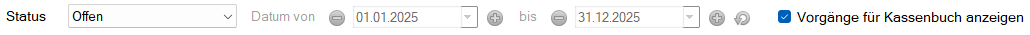 Buchungen - Vorgänge - Übersicht - Filter mit Kassenbuch Buchungen - Vorgänge - Übersicht - Filter mit Kassenbuch