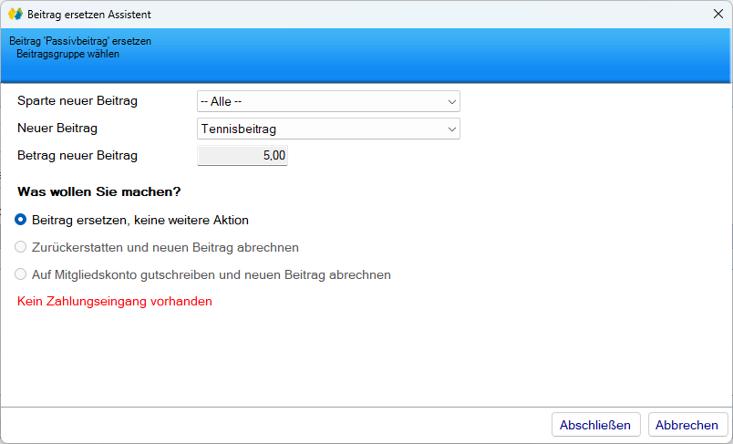 Mitgliedsdaten / Beitragsassistent/Entfernen - Ersetzen/Direkter Beitragswechsel Mitgliedsdaten / Beitragsassistent/Entfernen - Ersetzen/Direkter Beitragswechsel