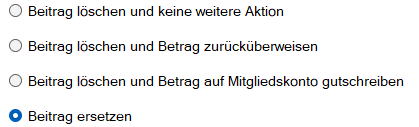 Mitgliedsdaten / Beitragsassistent/Entfernen - Ersetzen Mitgliedsdaten / Beitragsassistent/Entfernen - Ersetzen