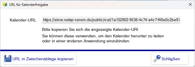 Verein / URL Terminplaner fürs Web freigeben Verein / URL Terminplaner fürs Web freigeben