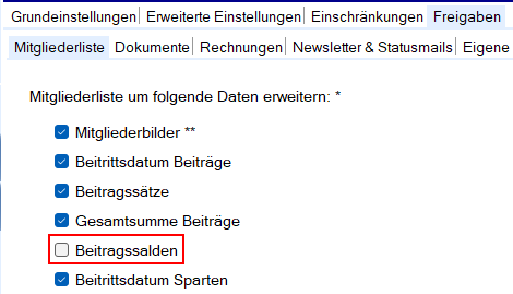 FAQ - Beitragssaldo Mitgliederliste Standardbenutzer FAQ - Beitragssaldo Mitgliederliste Standardbenutzer