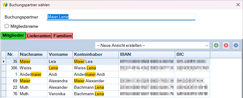 Neue Buchungsmaske - Beitragszahlung - kein Mitglied gefunden Neue Buchungsmaske - Beitragszahlung - kein Mitglied gefunden